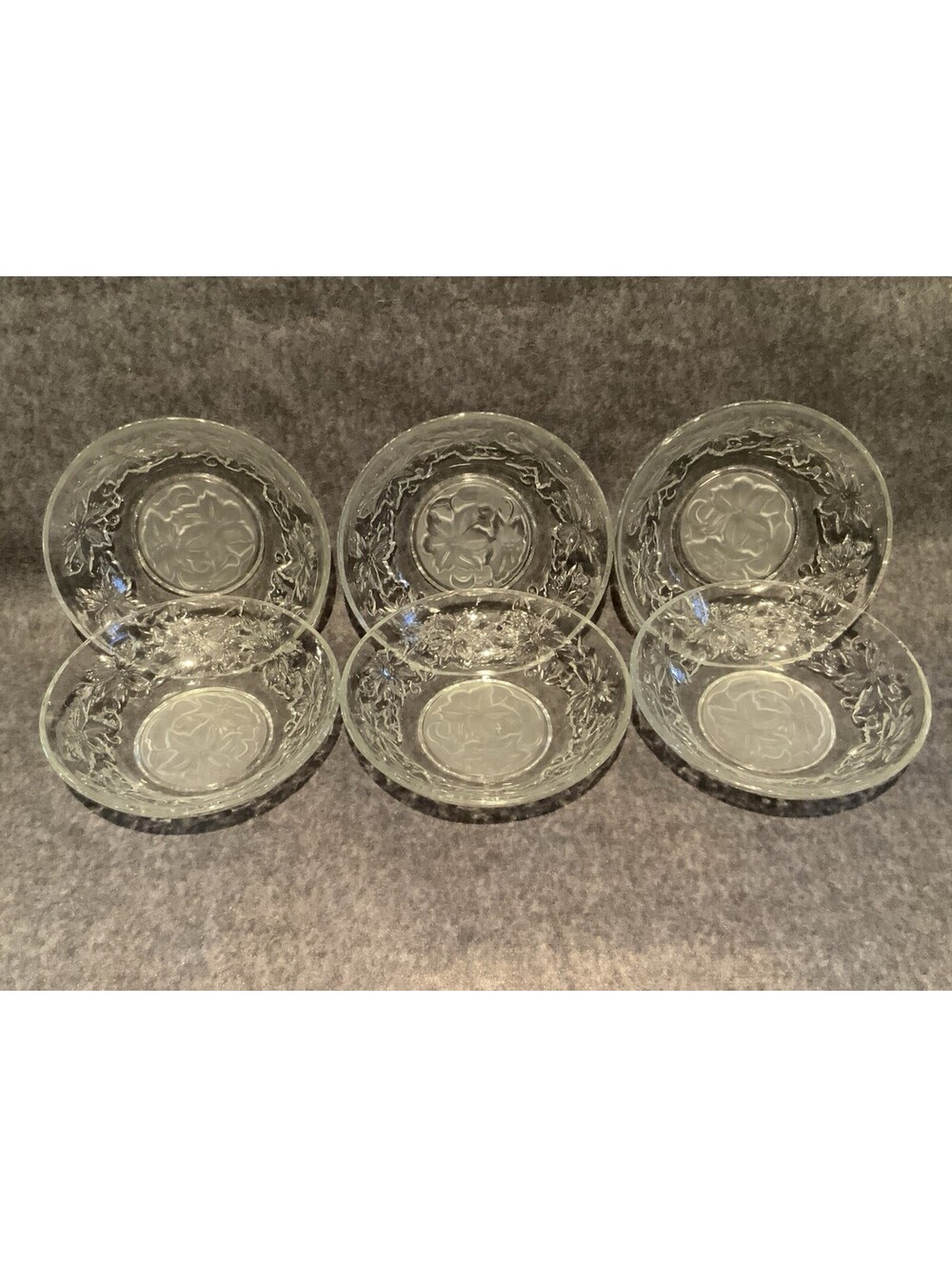 Princess House 5.5”W Fantasia Frosted Bottom Poinsettia Bowls